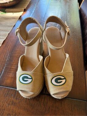 Green Bay Packers Espadrille Wedge Sandals